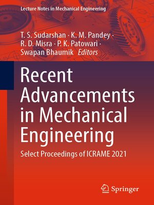 cover image of Recent Advancements in Mechanical Engineering